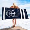 Navy Blue Beach Towel with Anchor and Rope Design: Your Ultimate Beach Essential! Suitable for towels, bath towels, beach towels