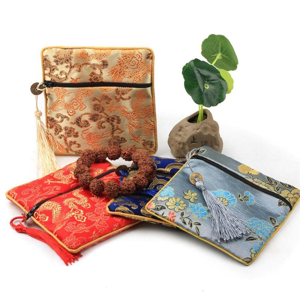 Jewelry Packaging Chinese Style Coin Purse Silk Jewelry Organizer Brocade Pouch Jewelry Storage Bag