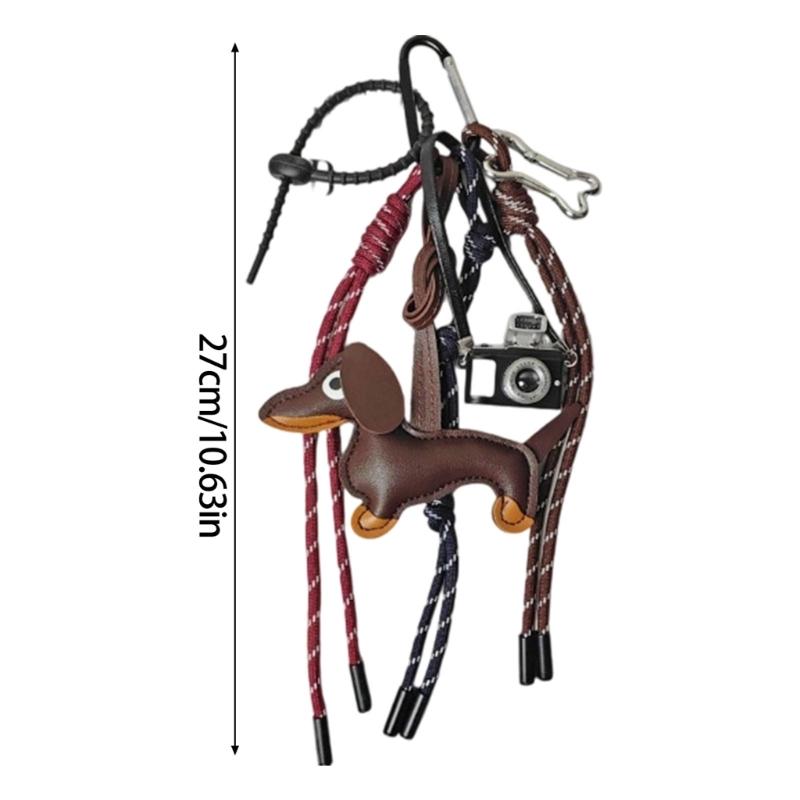 Stylish Dachshund Keychain Pendant Purse Charm For Keys Multipurpose Bag Decoration Feature Alloy Fastener Accent