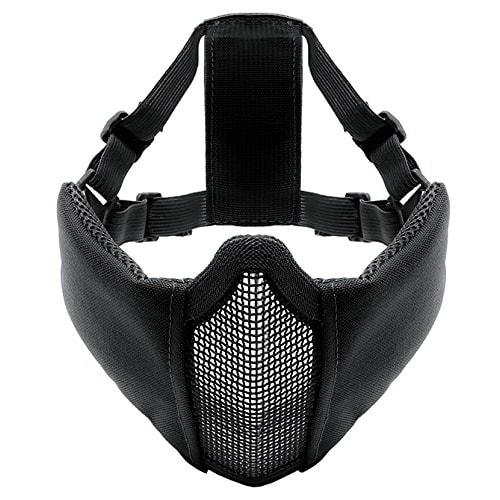 LayLax GARUDA Half Mesh Face Guard, Black, Airsoft Gear, 14426