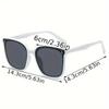 2 Piece Set of Y2K Style Black and White Square Glasses Perfect for Daily Wear and Parties