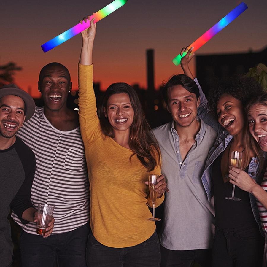 30Pcs Multicolor LED Foam Glow Stick Fluorescent Light For Concert Wedding Party