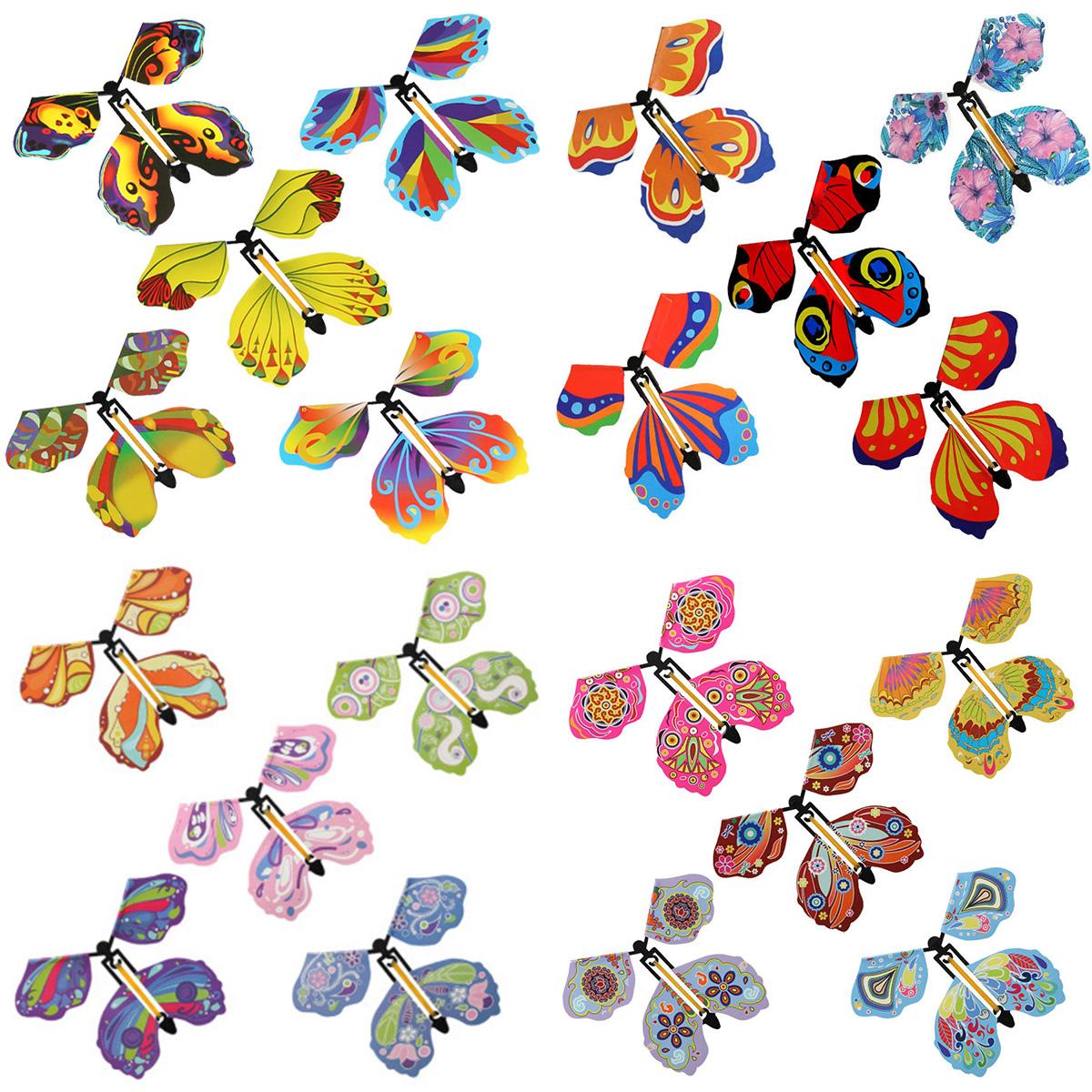 

20pcs Flying Butterfly Magic Wind Up Butterfly Toy Gift for Kid Surprise Explosion Box Wedding Birthday Party Book Greeting Card білий