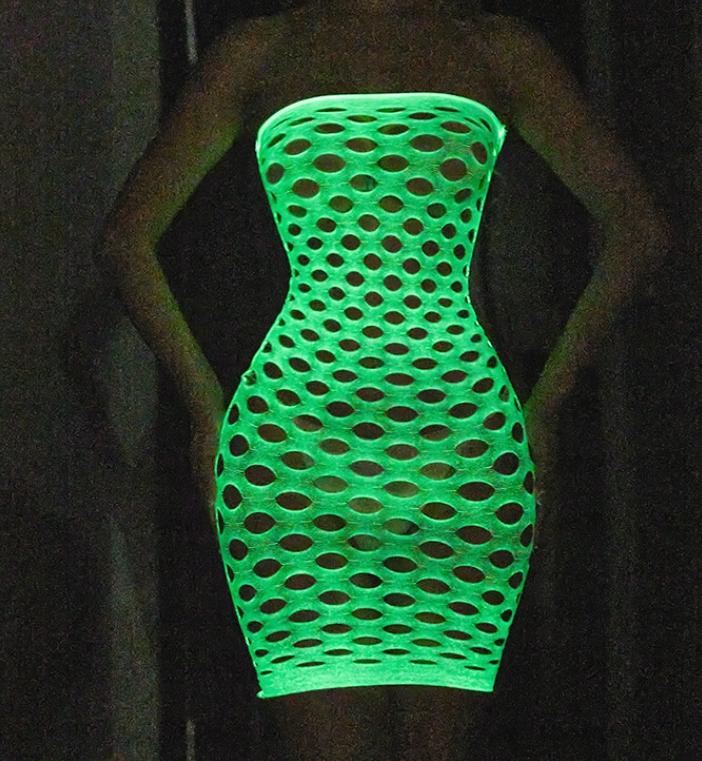 Glow in the Dark Mesh Bodystocking Sexy Women' Lingerie Set