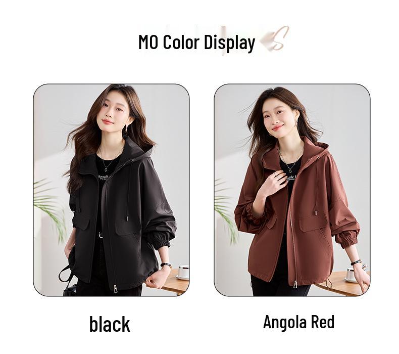 2025 Women's Petite Casual Loose Hooded Jacket - Advanced Spring/Autumn Style (L1589)