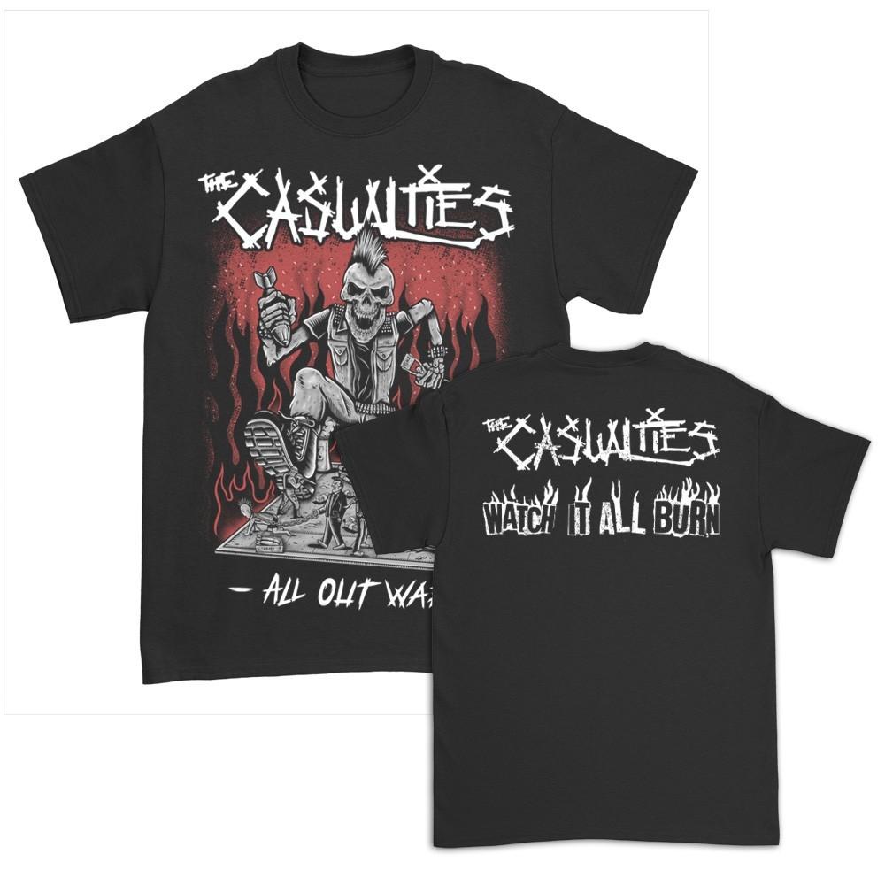 Футболка унисекс The Casualties Band All Out War Хлопок Черный S-5XL TT432 XL