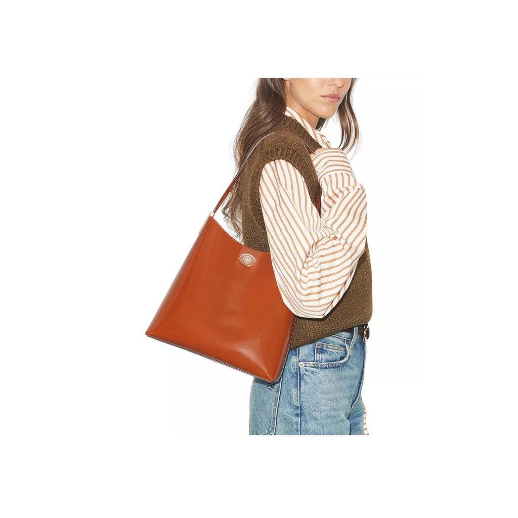 Tory Burch Robinson Gold Buckle Suede Texture Shoulder Bag Women Shoulder Bag Deep-Rust 179271-223