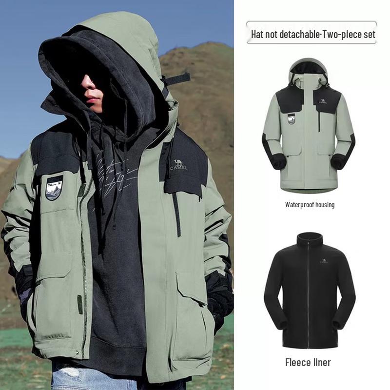 CAMEL 3-in-1 Windproof Waterproof Outdoor Jacket S