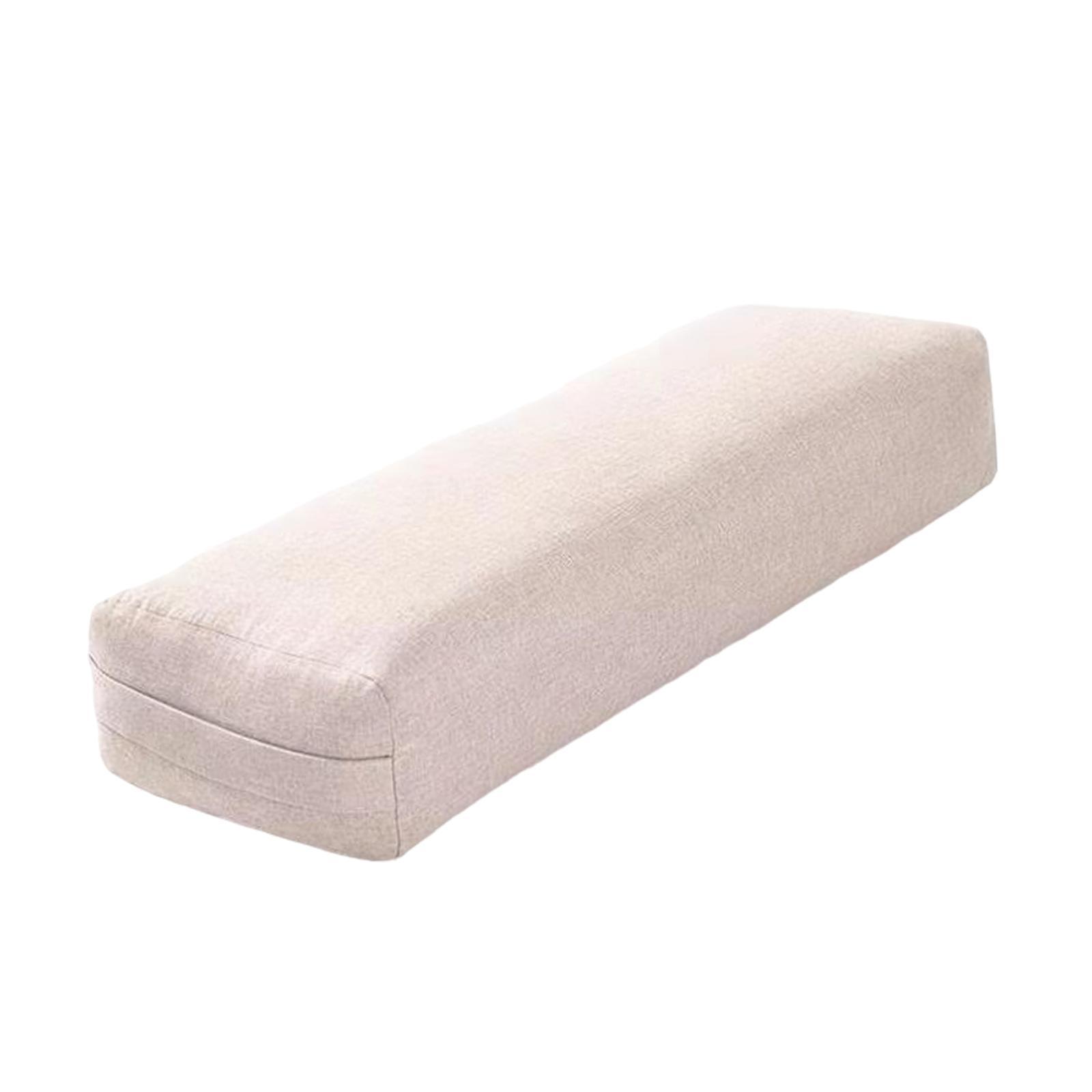 

Yoga Bolster Pillow Multifunctional Practical Portable Long Yoga Pillow Women Easy to Clean Yin Yoga Comfort Cushion with Handle бежевый