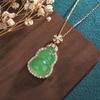 Aieryuan Ethnic Style Green Chalcedony Gourd Jade Pendant Necklace