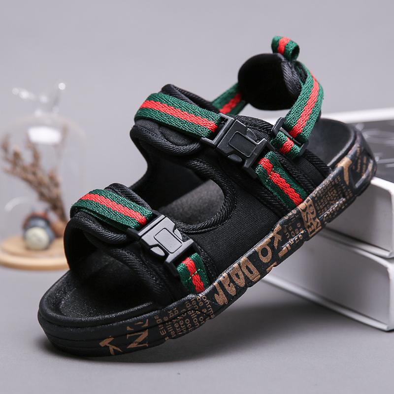 Children's Summer Fashion Lightweight Breathable Velcro Outdoor Casual Sandals Beach Shoes Slippers 26-37