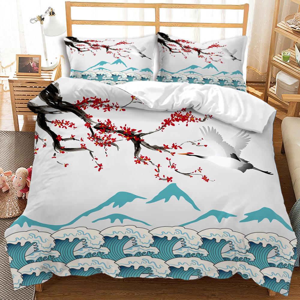 

Пододеяльник и узор «Ветер» Цифровая печать Постельное белье Комплект из трех предметов 135 * 200 (two-piece set) 90g