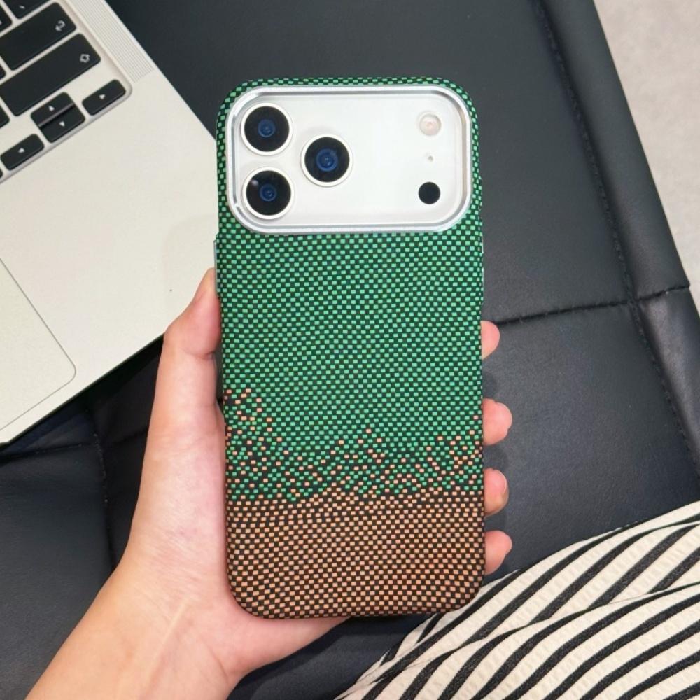 

Ударопрочный чехол из арамидного волокна для iPhone 17 Pro Max Air 13 14 15 16 Углеродное волокно Келаровый узор Тонкая жесткая поликарбонатная крышка iPhone17