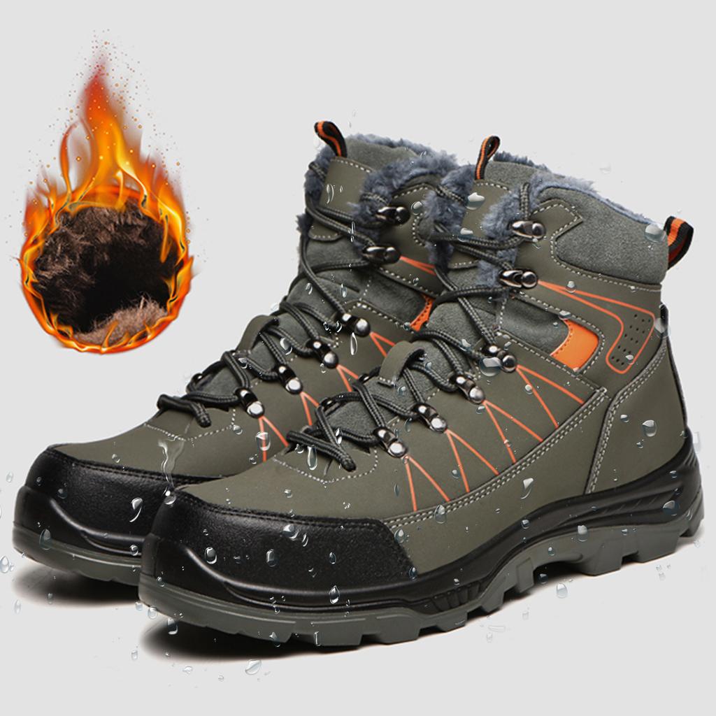 Scarpe da Lavoro Personalizzate Antitaglio con Puntale in Acciaio Impermeabili Fodera in Peluche Antiperforazione Stivali da Lavoro di Sicurezza Industriale