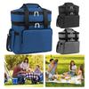 Double Layers Lunch Box Bag Large Capacity Thickened Bento Bag Waterproof Portable Storage Bag Travel Picnic Camping Bag
