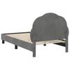 Kids Bed Frame with Headboard Dark Grey 80 x 160 cm Velvet