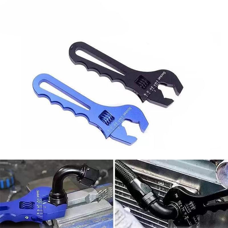 Automotive AN Aluminum Wrench Hose Fitting Tool Hose Connector Adjustable Wrench Spanner Fitting Tools Aluminum Alloy 3AN-16AN