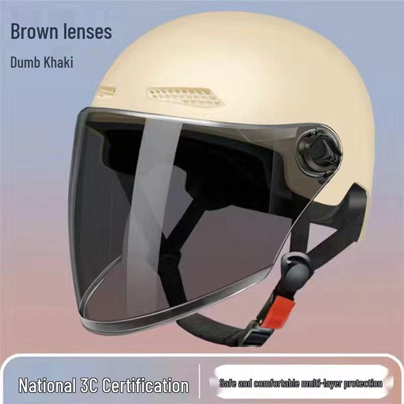 Four Seasons Lightweight Breathable Sun Protection Helmet for Electric Scooters, Motorcycles, and Bicycles - Unisex Summer Classic Half Helmet.