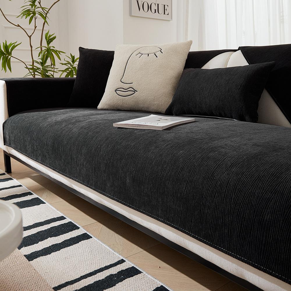Sofa Cushion Universal In All Seasons, Fine Willow Chenille Non-Slip Cover, Simple All-Inclusive Universal Cover, Summer Green Seat Cushion