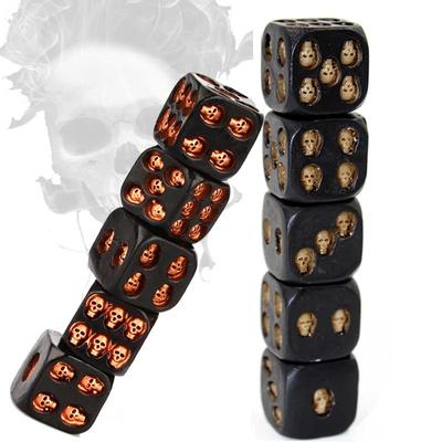 5 buc/Set 18mm Rășină Craniu Zaruri Statuetă Halloween Joc de Societate Zaruri Decor Birou Jucărie Decorațiune Petrecere Halloween