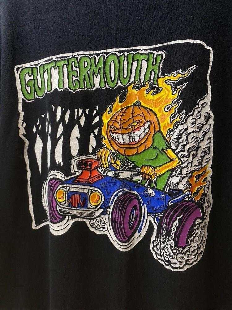 90s Vintage Guttermouth Pumpkin Head Band T Shirt BO266 Unisex T-Shirt L