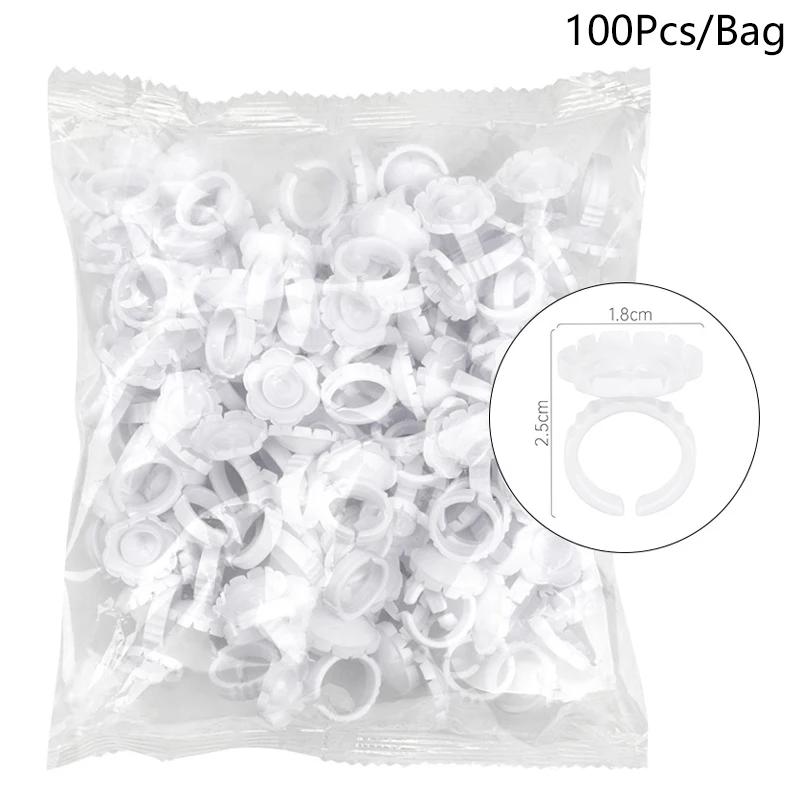 100Pcs Grafted Eyelash Glue Ring Cup Planting Grafting Sun Flower Glue Cup Fan Extension Makeup Tool Eyelash Extension Glue Cup