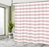 Pink White Striped Shower Curtain Modern Minimalist Design Bathroom Decor Waterproof Fabric Gender Neutral Style Home 150X210