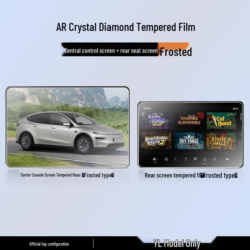 Tesla Model Y Navigation Screen Tempered Film and Center Console Sticker Accessories