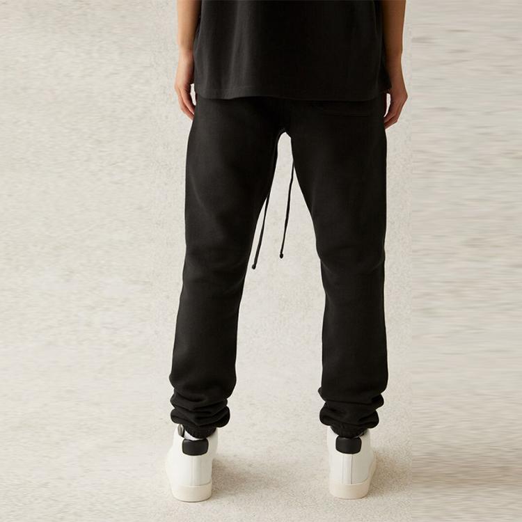 Fear of God Essentials Fleece Drawstring Knit Sweatpants SS21 Unisex Bottoms Black FOG-SS21-562