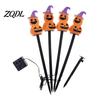 Automatic Dusk to Dawn Lights 4Pcs/Set Halloween Solar Ghost Stake Light, 4-in-1 Pumpkin with LED Pathway Lighting Lights, Waterproof Decorative Lamp
