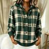 Women's Casual Loose Fit Plaid Hooded Long Sleeve Cardigan Sweater for Fall and Winter