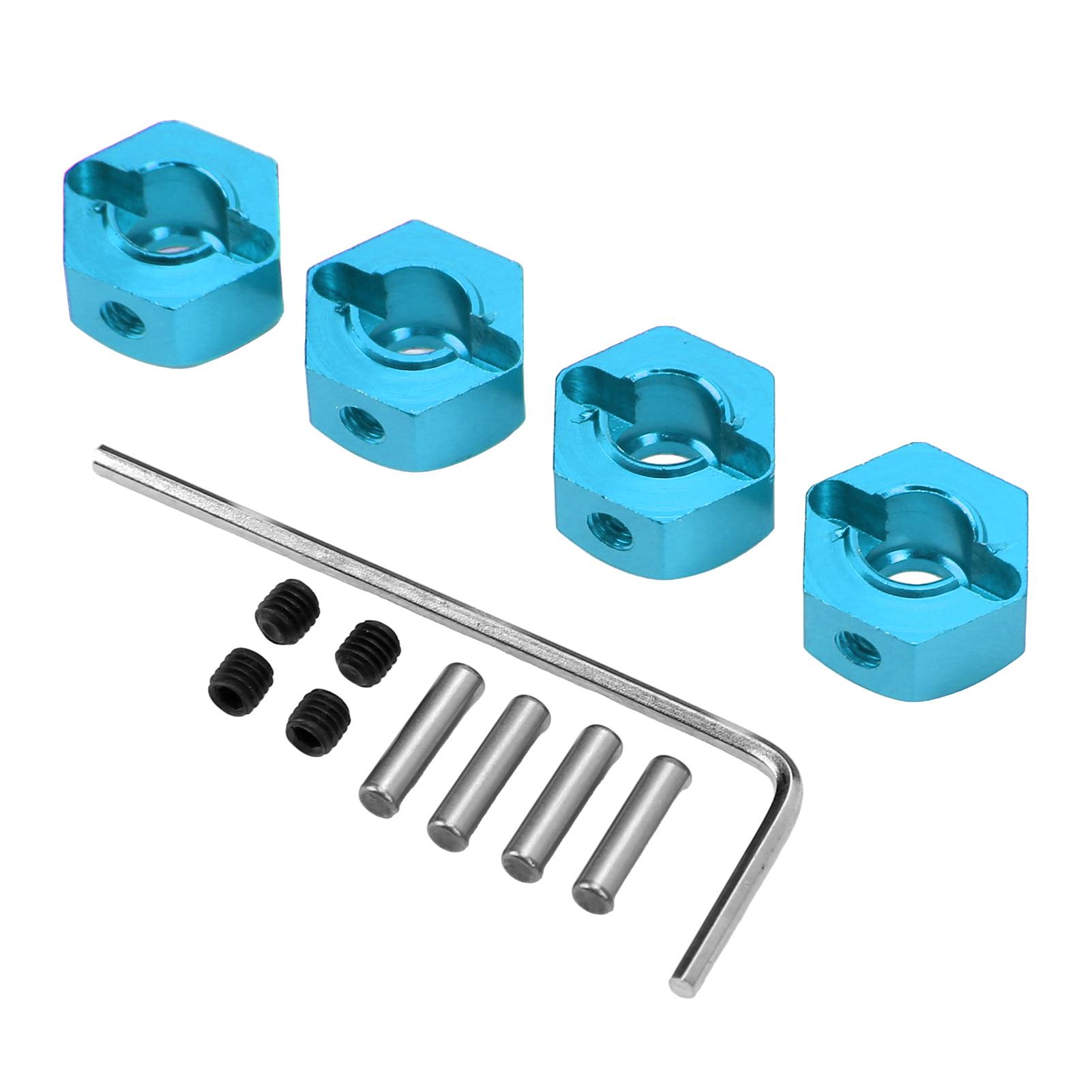 

4Pcs 12mm Hex Wheel Hubs Nuts Aluminum Alloy High Accuracy RC Wheel Hex Hubs Drive Adapter for 110