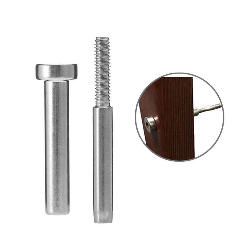 1/8" Edelstahl Unsichtbarer Empfänger und Pressklemmen-Endstück für 1/8-Zoll-Kabelgeländer, Gewindeendstück für Terrassentreppen
