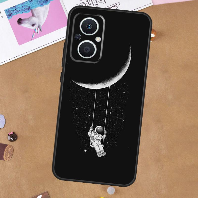Moon Stars Space Astronaut Case For OPPO Reno 11 10 Pro 8 7 6 5 4 Lite 8T 5Z 4Z 11F OPPO Find X5 X6 Pro X2 Neo X3 Lite