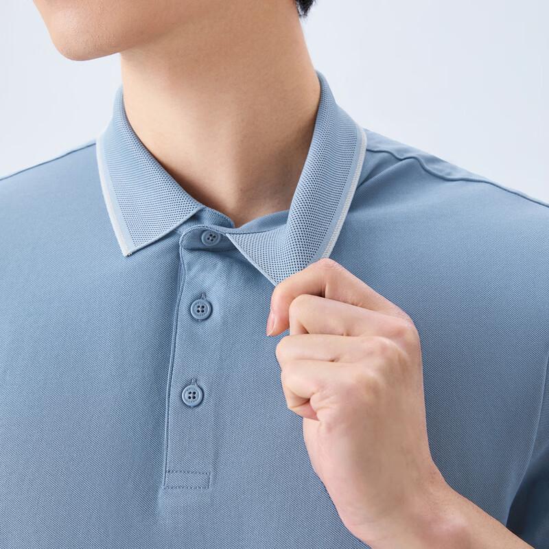 QiPai Men's Short-Sleeve Polo Shirt with Non-Deforming Collar