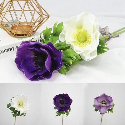 Künstliche Anemone Dekor Fake Touch Blumen Home Hochzeit PU Rose Arrangement Blumenstrauß Blumen Nodic Echter Zweig Braut