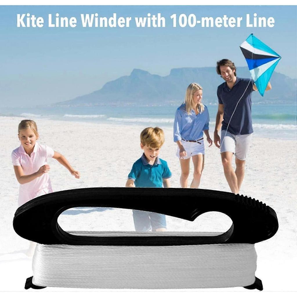 Rope Reel With Kite Cord, Cable Winch Rope Pulley, Kite Cord, Flying Kite Polyline With Twisted Board, Outdoor Sports Tool (5pcs, Black)