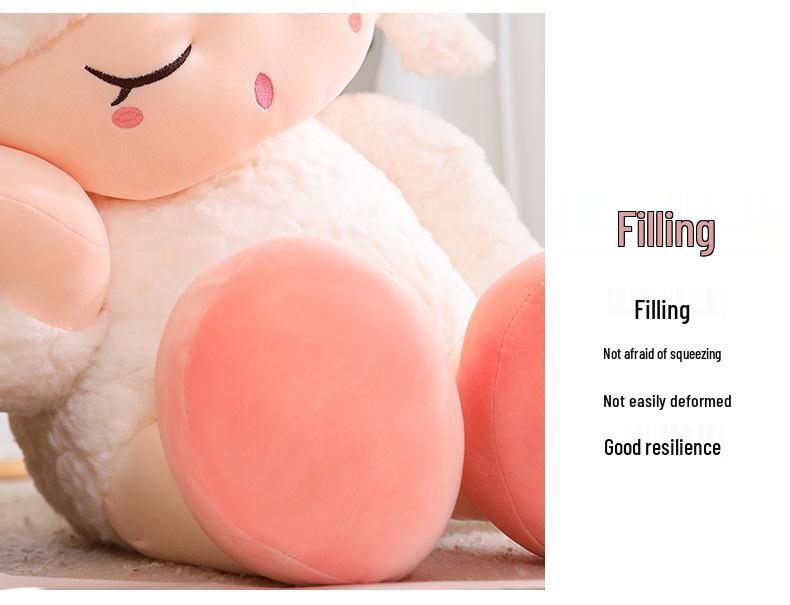 Adorable Aries Plush Sheep Doll with Bowtie - Soft Sleeping Pillow for Kids
