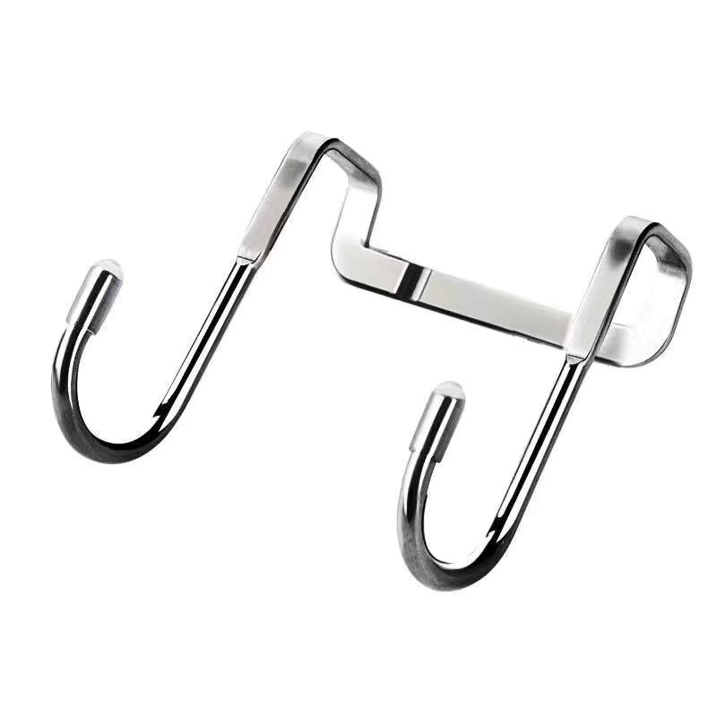 Stainless Steel Seamless Over-the-Door Double S-Shaped Hook for Bedside or Bathroom Organizer