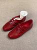 Cowhide version~ Red leather shallow mouth Mary Jane shoes women's 2025 new versatile round head casual sports shoes single shoes
