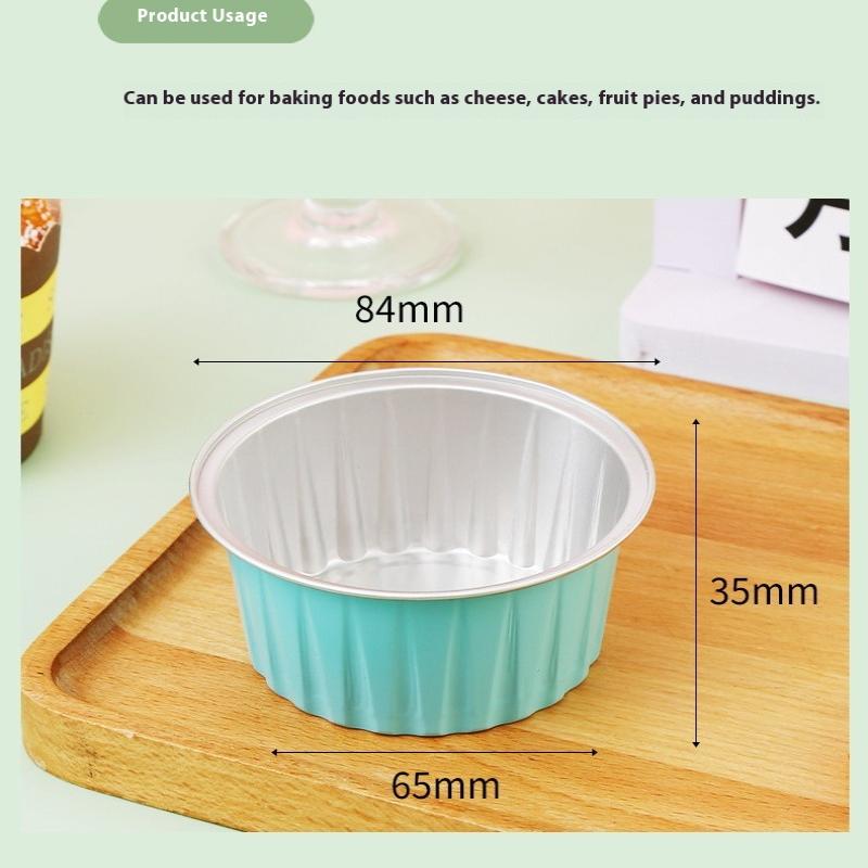 10Pcs Aluminum Cake Cup Round Foil Baking Cup Heat Resistant Cake Cups Mold With Lid Cupcake Birthday Wedding Party Supplies