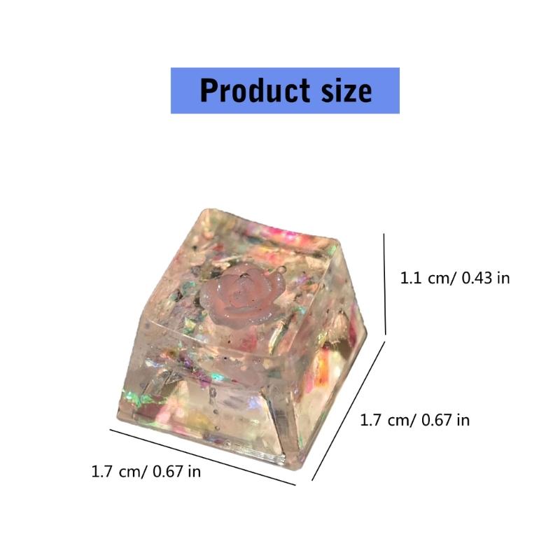Handmade OEM Floral Resin Keycap Translucently Epoxy Camellia for Mechanical Keyboards Aesthetic Keycap Replacement