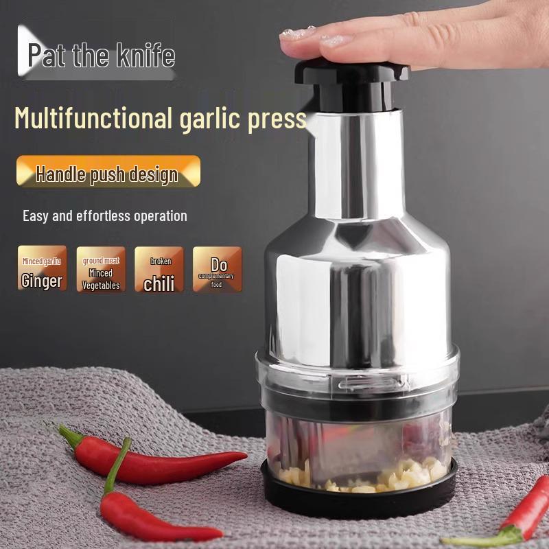 Pat-Pat Garlic Press & Manual Chopper - Multi-Functional Kitchen Tool