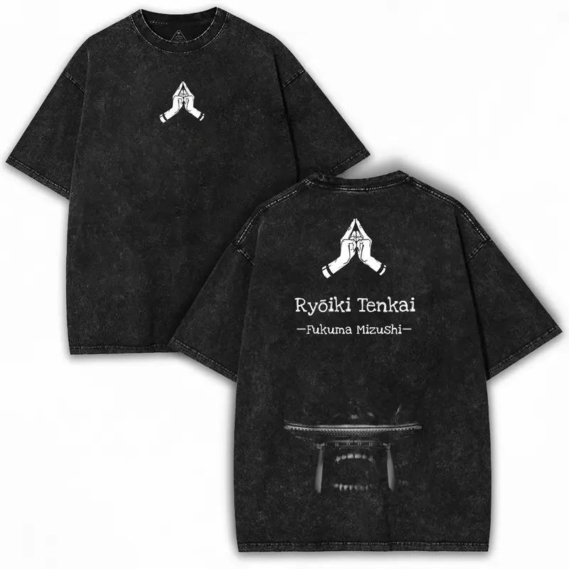 

Jujutsu Kaisen Ryomen Sukuna Graphic Tshirt Men Women Clothing Short Sleeve Cotton T-shirts Washed Tee Harajuku Male T Shirt XXL чорний