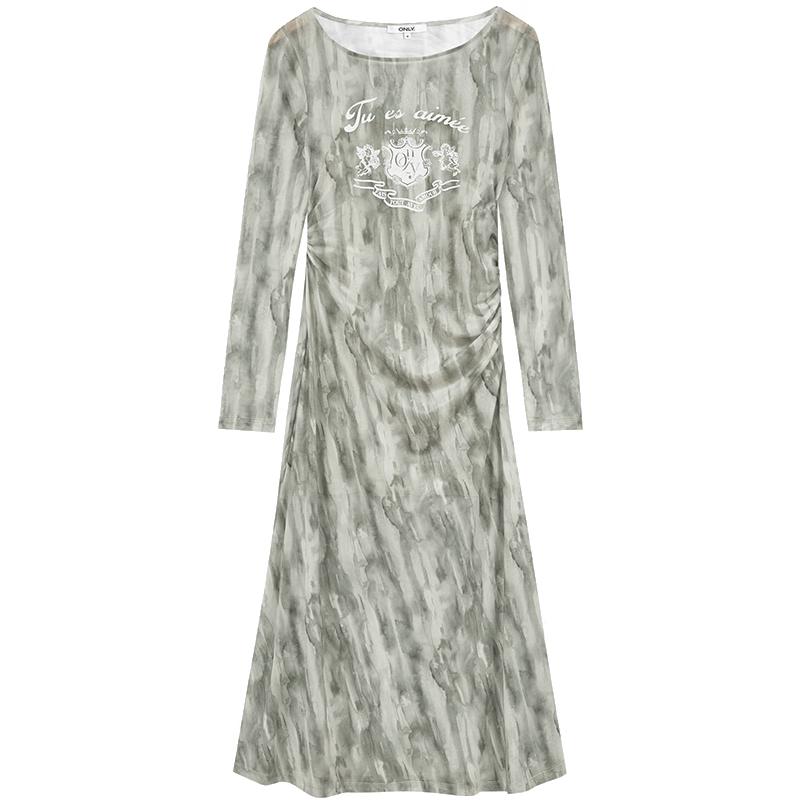 

ONLY 2025 Spring Sexy Chic Printed Mesh Long Dress Set M