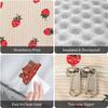 Corduroy Strawberry Print Insulated Lunch Bag for Office and Picnic
