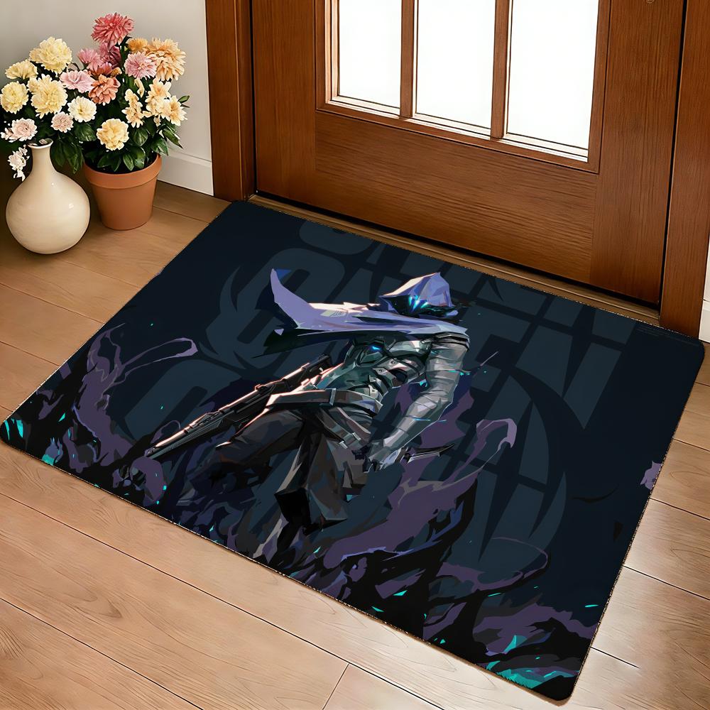 Game V-ValorantS Cool Floor Mat Cozy Flannel Soft Thick Non-Slip Mat For Living Room Bedroom Kitchen Decor Rugs