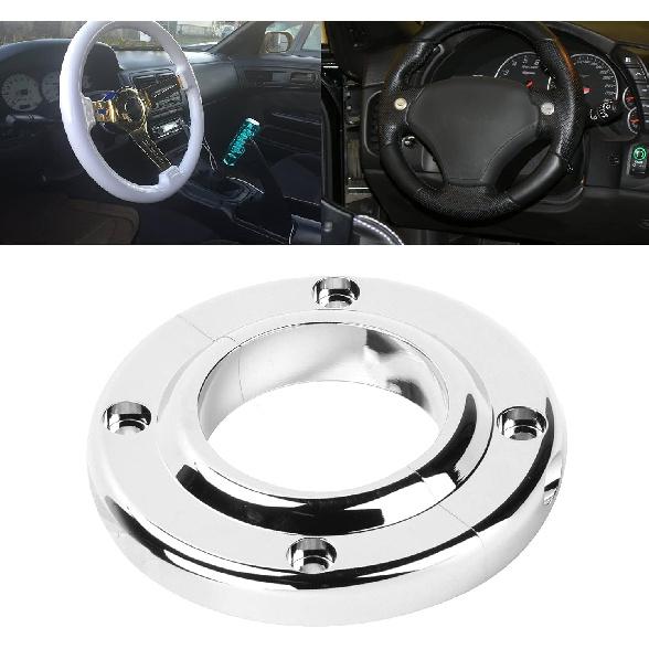 2 Stück Lenksäulen-Bodenhalterung Polierte Runde Aluminiumlegierung Polierte Lenksäulen-Bodenhalterung Ersatz für SBC 350 Motor 2 Zoll