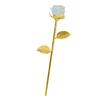 Stone Rose Carving Sculpture Gold Mount Desk Accessory Elegant Home Decors Beautiful Table Adornment Rose Shape Decors