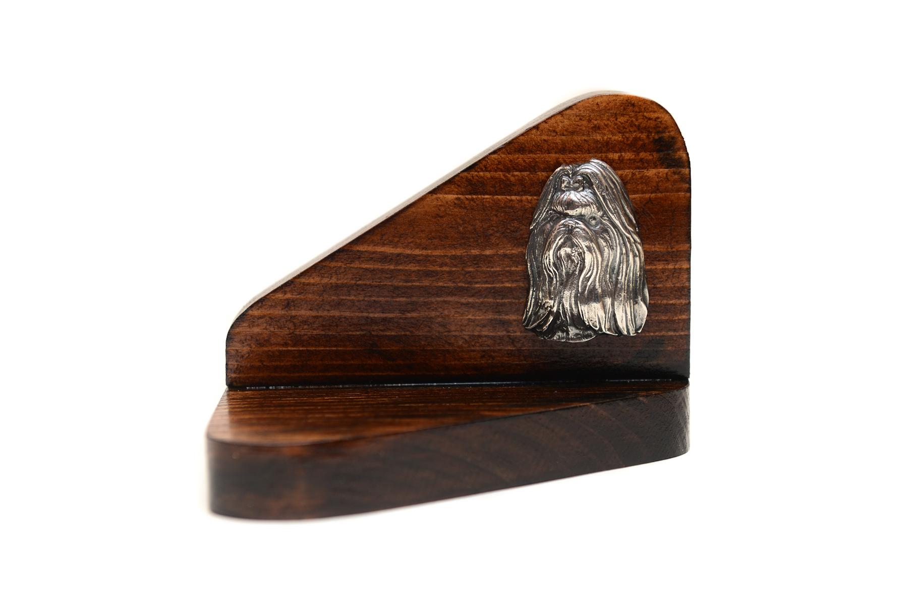 

Shih Tzu, Chrysanthemum Dog - wooden candle holder with a dog, tealight holder, a memorial place for a dog by Art-Dog brand коричневий